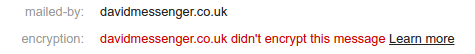 Gmail encryption Warning
